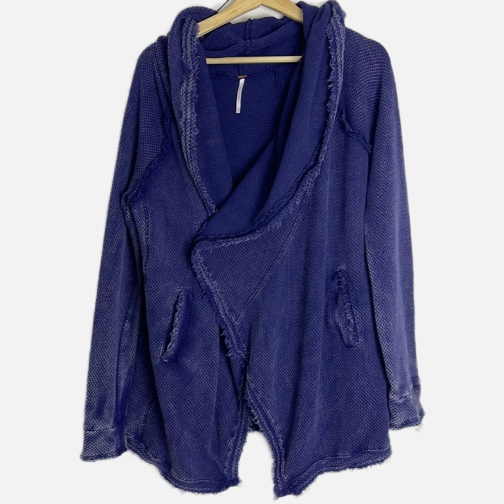 Free People navy snap front cardigan S